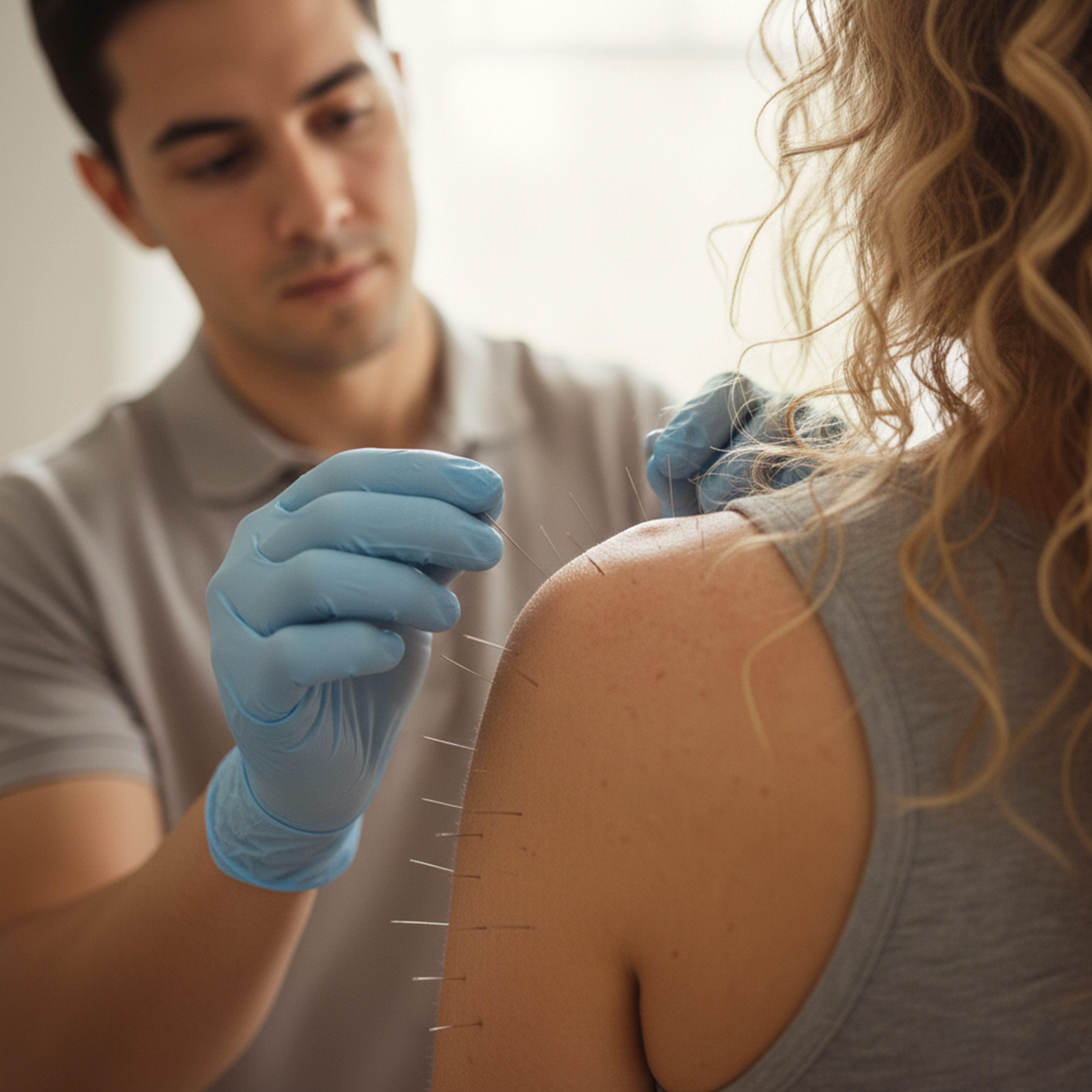 Aplicação de Dry Needling para alívio de dor